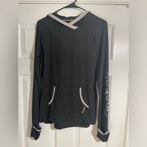 Reebok women’s exercise black long sleeve hoodie- size small
